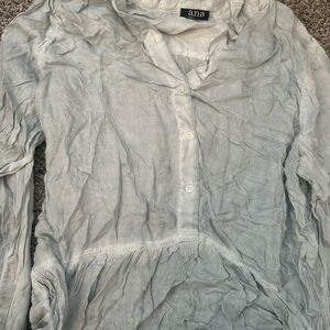 A.N.A Light Gray Button-Up Blouse